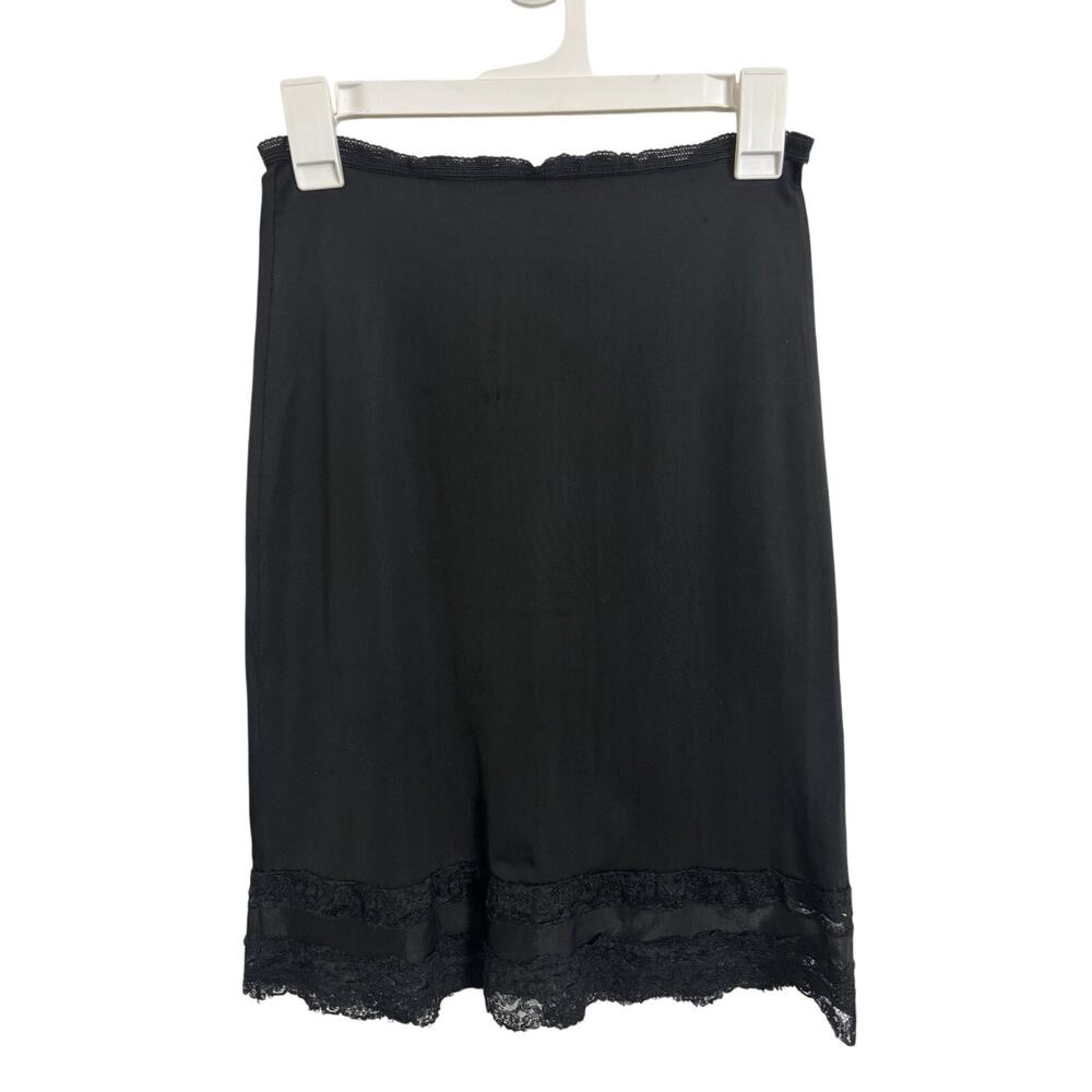 VTG 50s Lucite Kayser Black Nylon Slip Skirt Dark Romantic Whimsigoth Size S/M